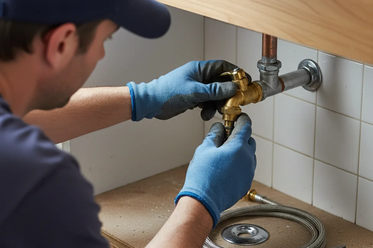 Shutoff valve and fitting work during Emergency Plumbing in Bostic